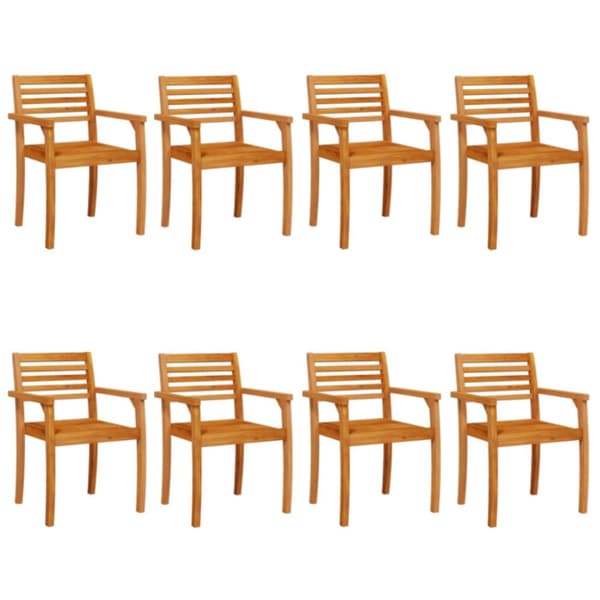 The Living Store Trädgårdsstolar 8 st 59x55x85 cm massivt akaciaträ -  Utestolar