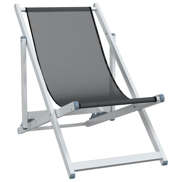 The Living Store foldbare strandstole 2 stk. aluminium og textilene grå -  Havestole