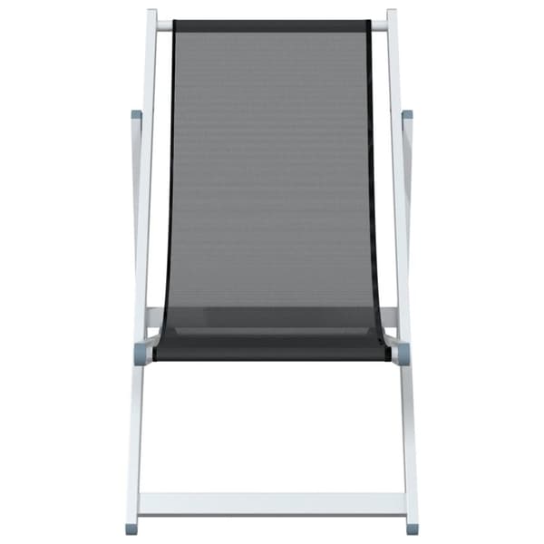 The Living Store foldbare strandstole 2 stk. aluminium og textilene grå -  Havestole