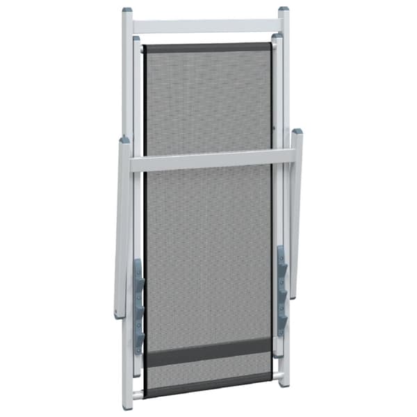 The Living Store foldbare strandstole 2 stk. aluminium og textilene grå -  Havestole