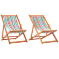 Miniatyrbillede 3 af 10: The Living Store foldbare strandstole 2 stk. stof flerfarvet -  Havestole