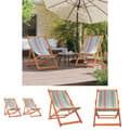 Miniatyrbillede 1 af 10: The Living Store foldbare strandstole 2 stk. stof flerfarvet -  Havestole