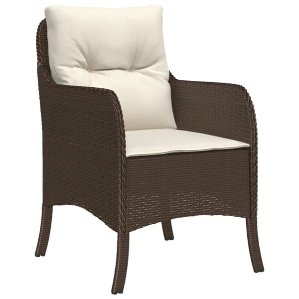 The Living Store havestole med hynder 2 stk. polyrattan brun - Havestole