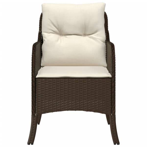 The Living Store havestole med hynder 2 stk. polyrattan brun - Havestole