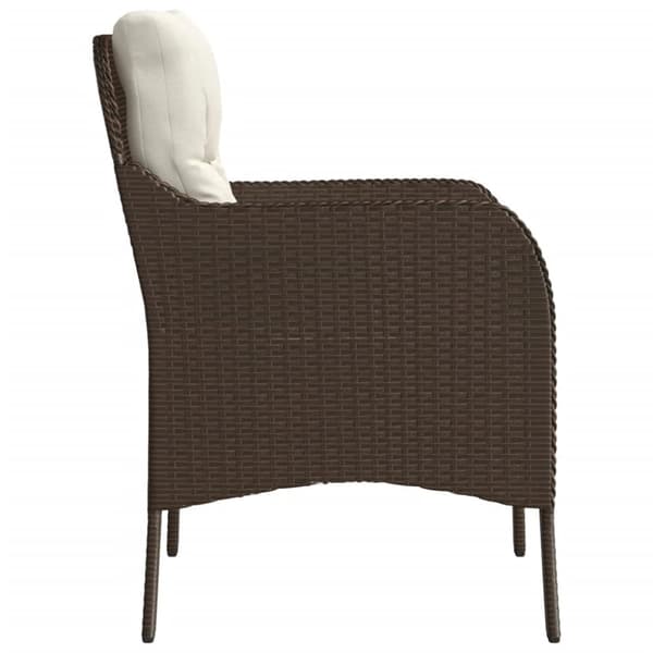The Living Store havestole med hynder 2 stk. polyrattan brun - Havestole