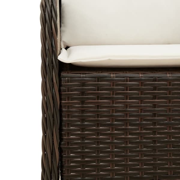 The Living Store havestole med hynder 2 stk. polyrattan brun - Havestole