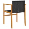 Miniatyrbild 8 av 11: The Living Store Trädgårdsstolar 2 st svart konstrotting och massivt trä -  Utestolar