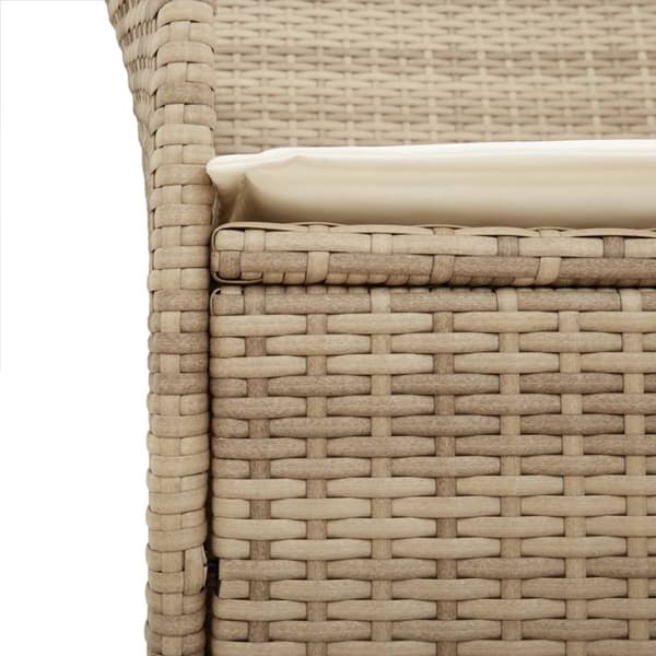 The Living Store Trädgårdsstolar m.dynor 2 st beige konstrotting och massivt trä - Utestolar