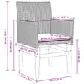 Miniatyrbild 10 av 11: The Living Store Trädgårdsstolar m. dynor 2 st grå konstrotting och massivt trä -  Utestolar