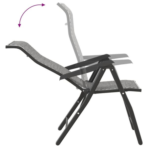 The Living Store havestole 2 stk. foldbar polyrattan grå - Havestole