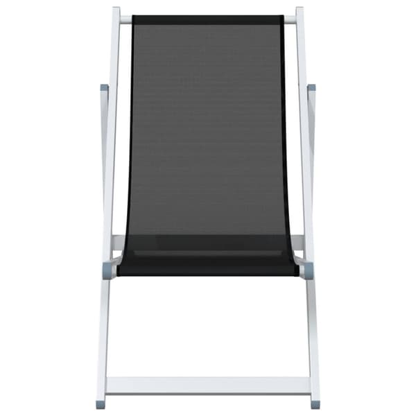 The Living Store foldbare strandstole 2 stk. aluminium og textilene sort -  Havestole