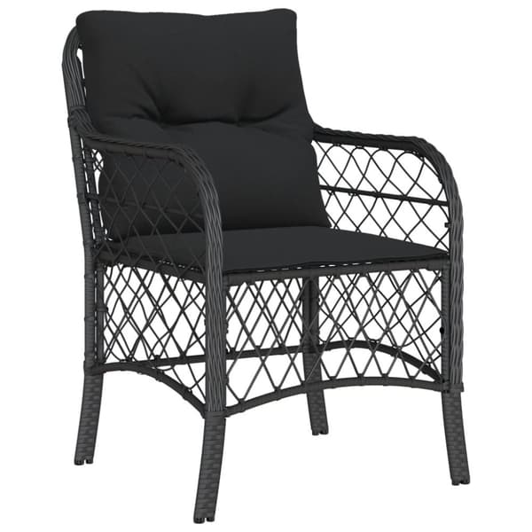The Living Store havestole med hynder 2 stk. polyrattan sort -  Havestole