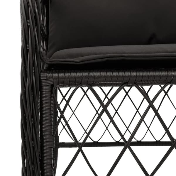 The Living Store havestole med hynder 2 stk. polyrattan sort -  Havestole
