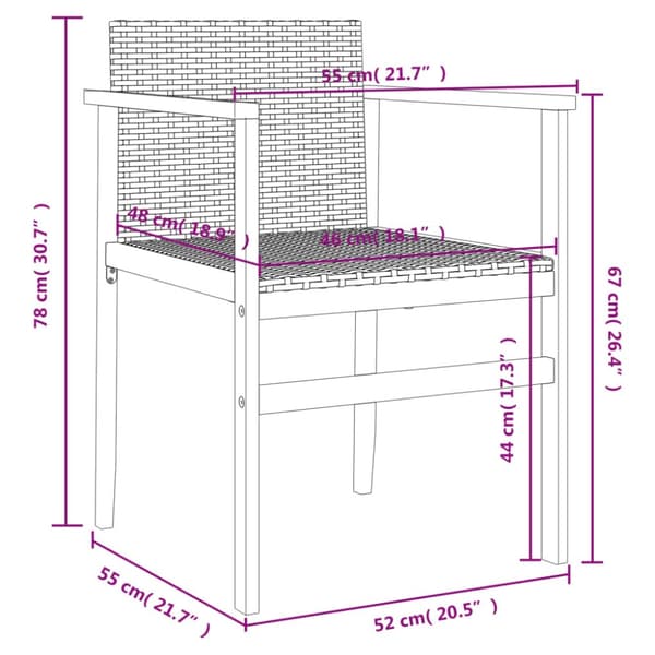 The Living Store havestole 2 stk. polyrattan og massivt træ grå -  Havestole