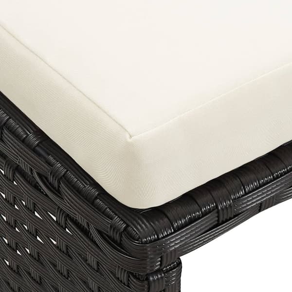 The Living Store haveskamler 4 stk. med hynder polyrattan sort - Havestole
