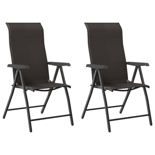 The Living Store havestole 2 stk. foldbar polyrattan sort -  Havestole