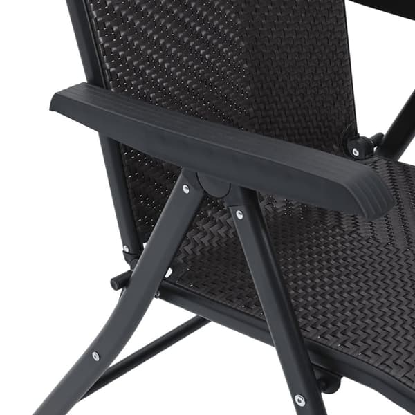 The Living Store havestole 2 stk. foldbar polyrattan sort -  Havestole