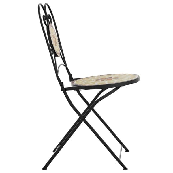 The Living Store bistrostole 2 stk. foldbar keramik terrakottafarvet og hvid - Havestole
