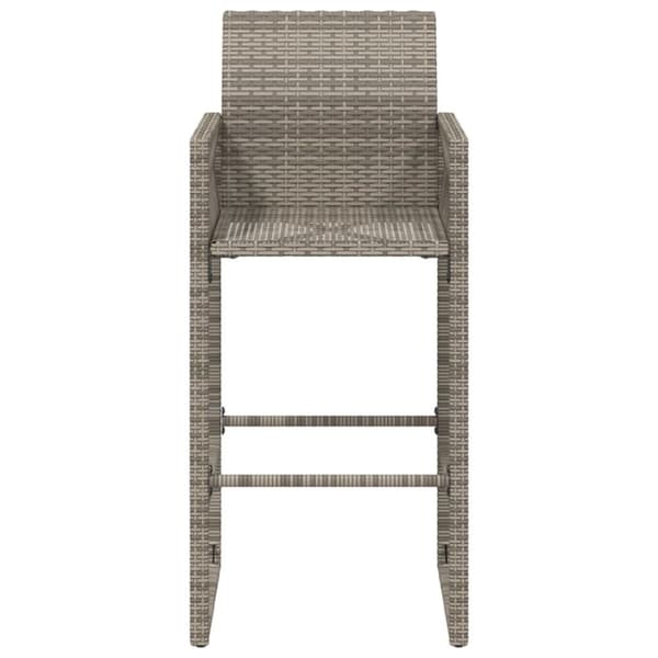 The Living Store udendørs barstole 2 stk. polyrattan grå -  Havestole