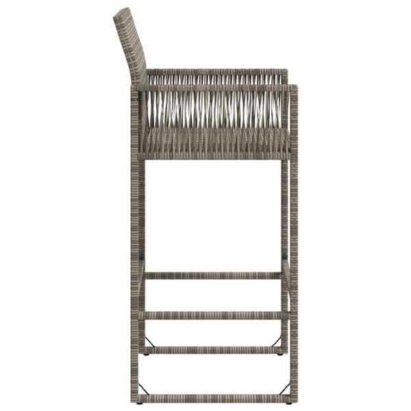 The Living Store udendørs barstole 2 stk. polyrattan grå -  Havestole