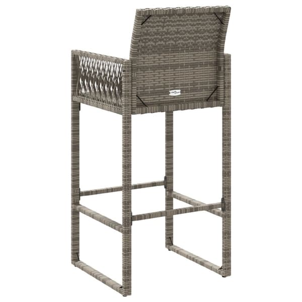 The Living Store udendørs barstole 2 stk. polyrattan grå -  Havestole