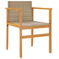 Miniatyrbild 5 av 11: The Living Store Trädgårdsstolar 2 st beige konstrotting och massivt trä -  Utestolar