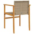 Miniatyrbild 8 av 11: The Living Store Trädgårdsstolar 2 st beige konstrotting och massivt trä -  Utestolar