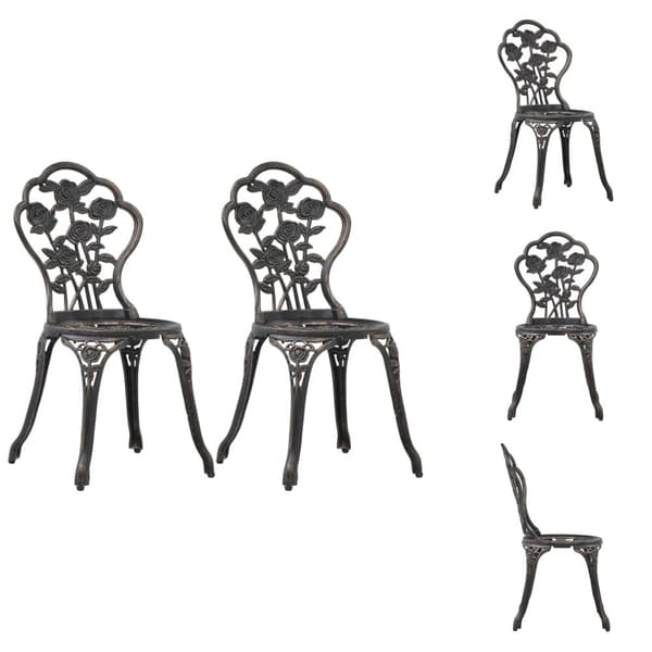 Havestole - Living bistrostole 2 stk. støbt aluminium bronzefarvet