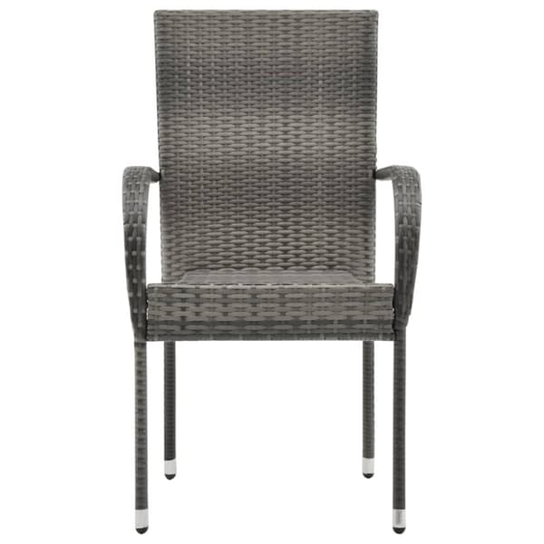 Havestole - Living havestole 6 stk. stabelbare polyrattan grå