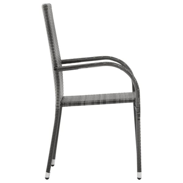 Havestole - Living havestole 6 stk. stabelbare polyrattan grå