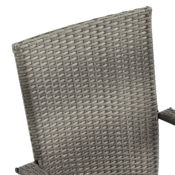 Havestole - Living havestole 6 stk. stabelbare polyrattan grå