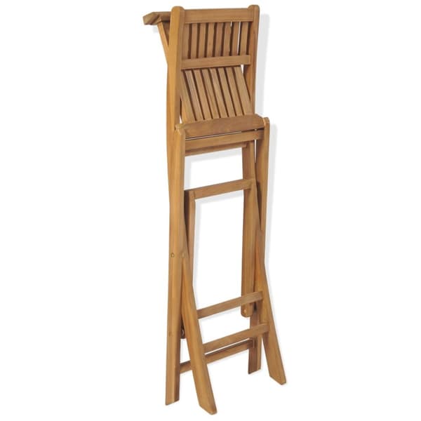 Utestolar - Living Hopfällbara barstolar 2 st massiv teak