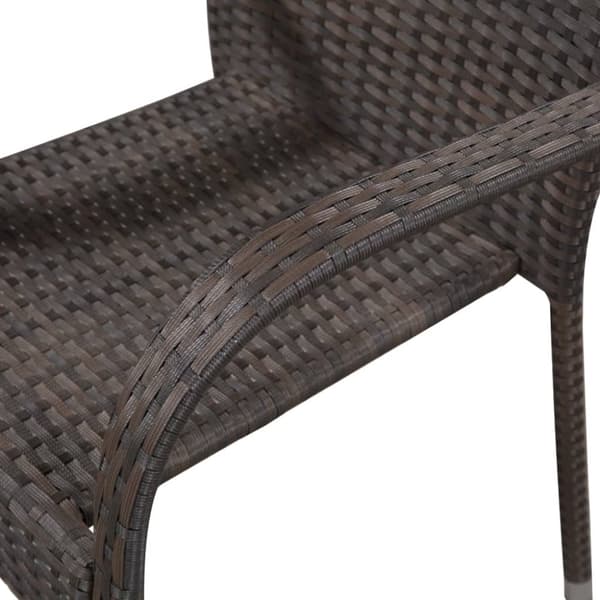 Havestole - Living stabelbare havestole 4 stk. polyrattan brun