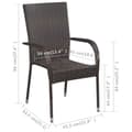 Miniatyrbillede 6 af 6: Havestole - Living stabelbare havestole 4 stk. polyrattan brun
