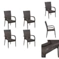 Miniatyrbillede 1 af 6: Havestole - Living stabelbare havestole 4 stk. polyrattan brun