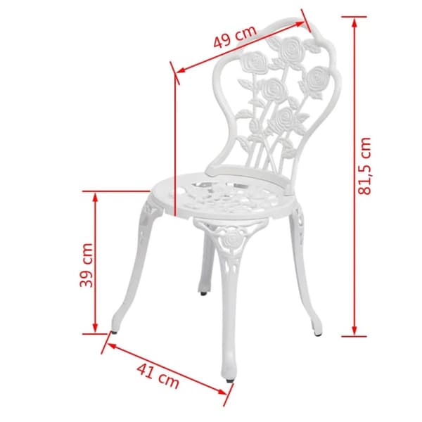 Utestolar - Living Caféstolar 2 st gjuten aluminium vit