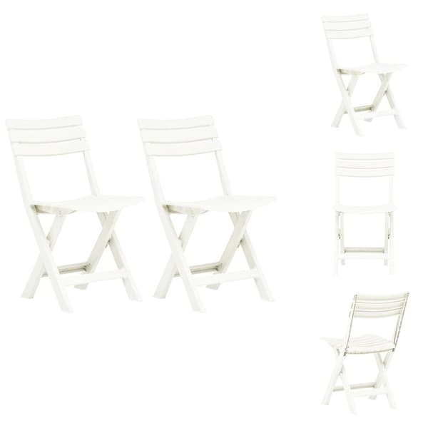 Havestole - Living foldbare havestole 2 stk. plastik hvid