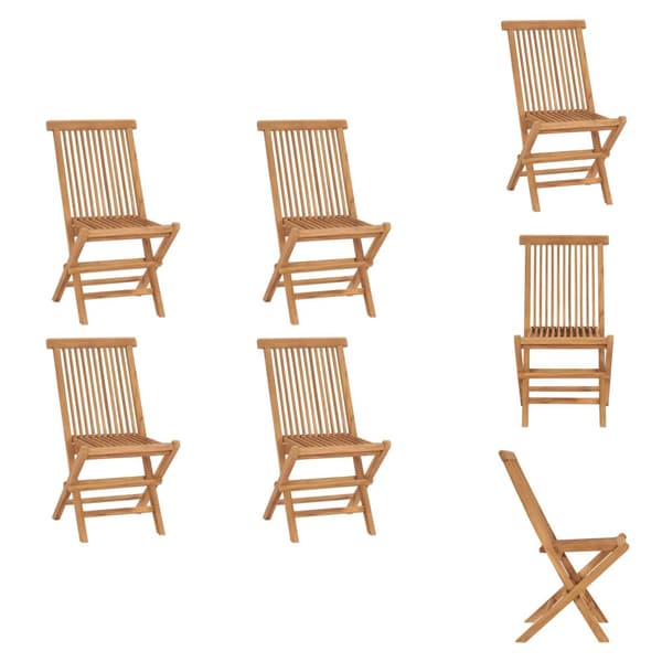 Utestolar - Living Hopfällbara trädgårdsstolar 4 st massiv teak