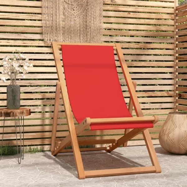 Utestolar - Living Hopfällbar strandstol massiv teak röd
