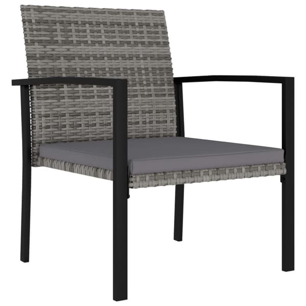 Havestole - Living spisebordsstole til haven 4 stk. polyrattan grå