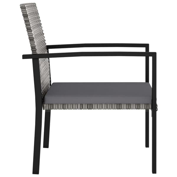 Havestole - Living spisebordsstole til haven 4 stk. polyrattan grå