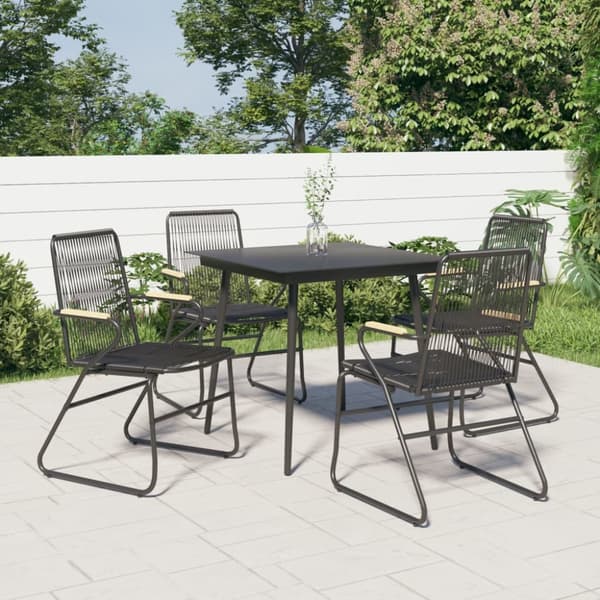 Havestole - Living havestole 4 stk. 58x59x85,5 cm PVC-rattan sort