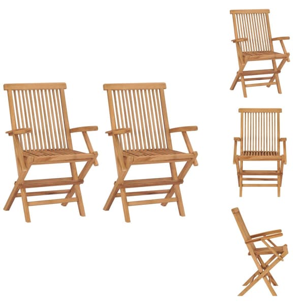 Havestole - Living foldbare havestole 2 stk. massivt teaktræ