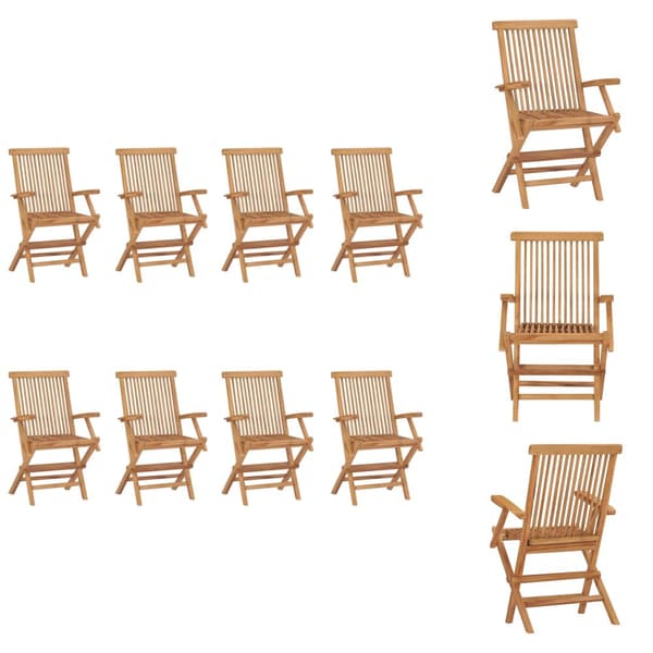Havestole - Living foldbare havestole 8 stk. massivt teaktræ