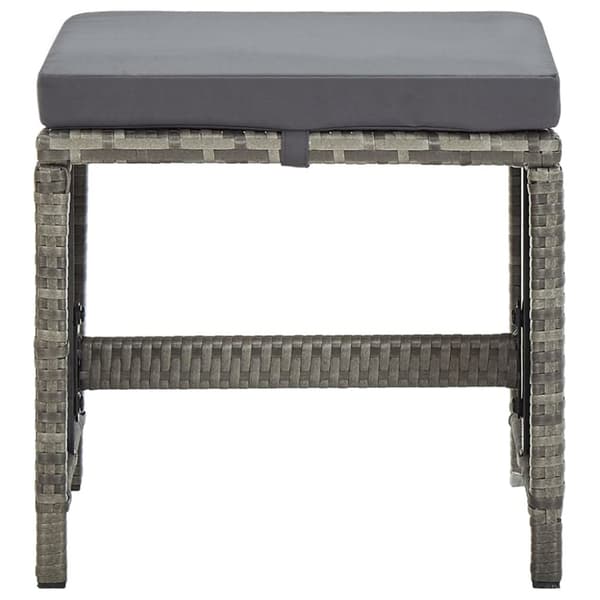 Havestole - Living haveskamler 4 stk. med hynder polyrattan grå