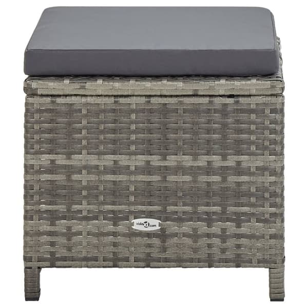 Havestole - Living haveskamler 4 stk. med hynder polyrattan grå
