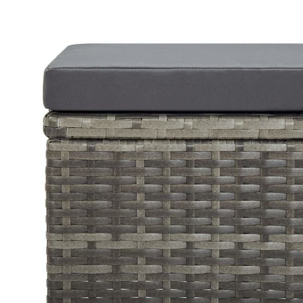 Havestole - Living haveskamler 4 stk. med hynder polyrattan grå