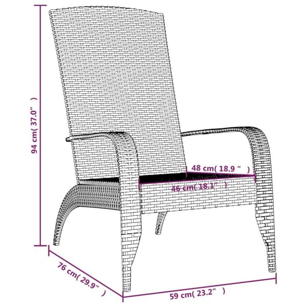 Havestole - Living Adirondack-havestol polyrattan sort