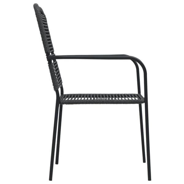Havestole - Living havestole 4 stk. bomuldsreb og stål sort