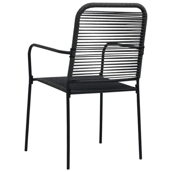Havestole - Living havestole 4 stk. bomuldsreb og stål sort